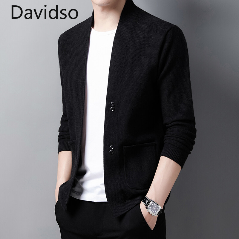 Cardigan Men Knitred Cardigan Autumn Winter Youth Korean Warm Casual Jacket Slim Coat