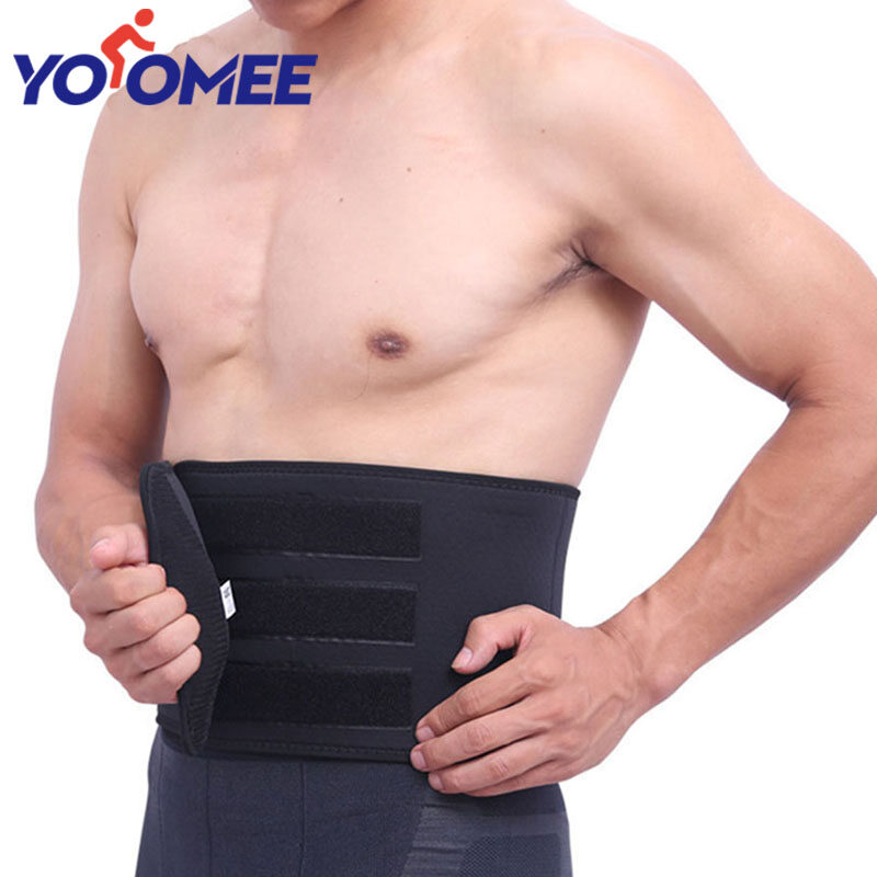 Yoomee Men Adjustable Trainer Waist Support Fitness Belt Sport Protection Back Absorb Sweat Fitness Sport Protective Gear