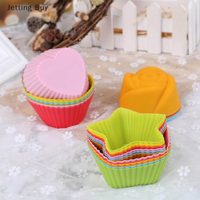 【Jettingbuy】 Flash Sale 6PCS Silicone Cake Cupcake Cup Cake Tool Bakeware Baking Silicone Mold Cupcake