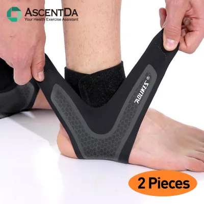 1 Pair（2 Pieces）Professional Sports Ankle Strain Wraps Running Fitness Elastic Ankle Support Brace Protector，High Elastic Sports Foot Ankle Support Guard Brace Protector for Basketball, Hurdles, Track and Field