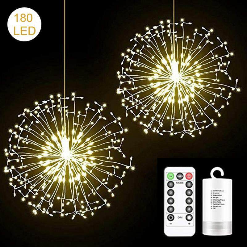 180 LED Firework LED Copper Wire Strip String Lights LED Fairy Remote Lamp Decor