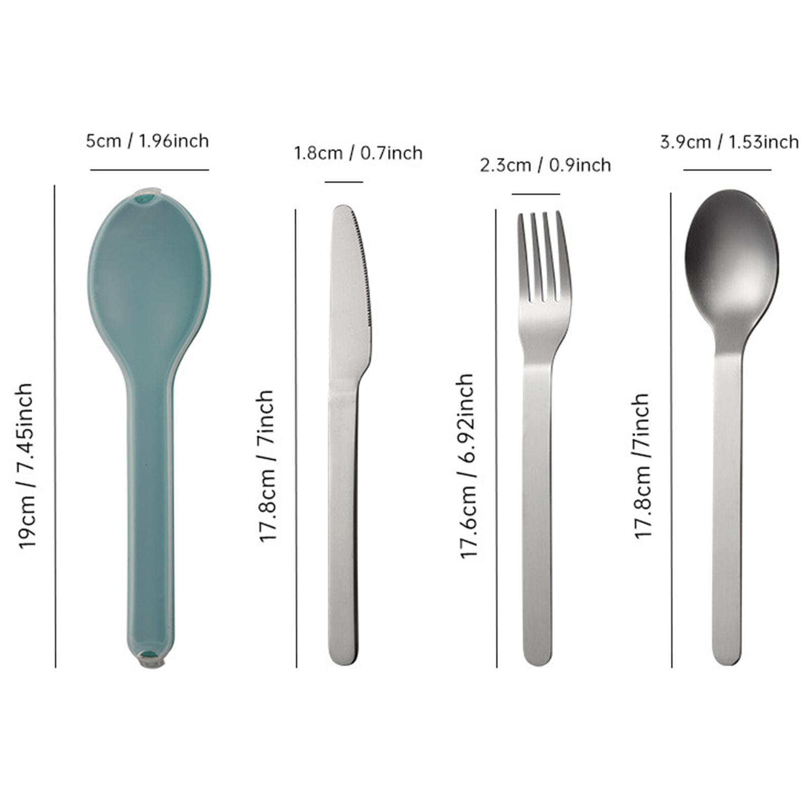 Sanwood® 1 Set Cutlery Set Rustproof Non-slip Stainless Steel Long Handle Spoon Fork Cutter Tableware Set for Camping Cutlery Set Rustproof
