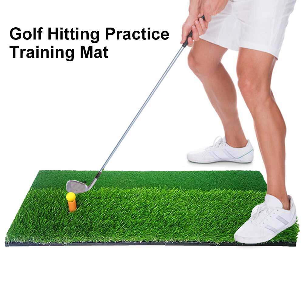 Honrane 2-in-1 Golf Hitting Practice Training Mat Artificial Lawn Grass Pad with Tee