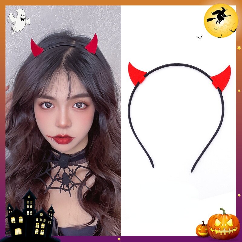 [Happy Halloween] Funny Halloween Hair Band Fashion Devil Horn Headband Bat Wings Headband For Woman Girls Hair Accessories