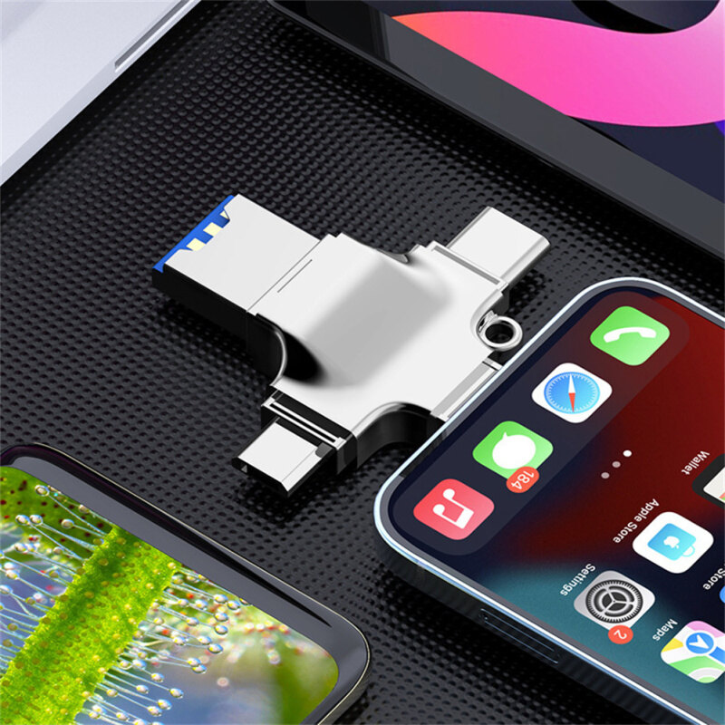 Bộ Chuyển Đổi 4 Trong 1 Đầu Đọc Thẻ Thẻ Micro Usb 3.0 Micro Sd Đến Đầu Đọc Thẻ Usb Đầu Đọc Thẻ Bộ Chuyển Đổi Otg Tương Thích Cho Iphone