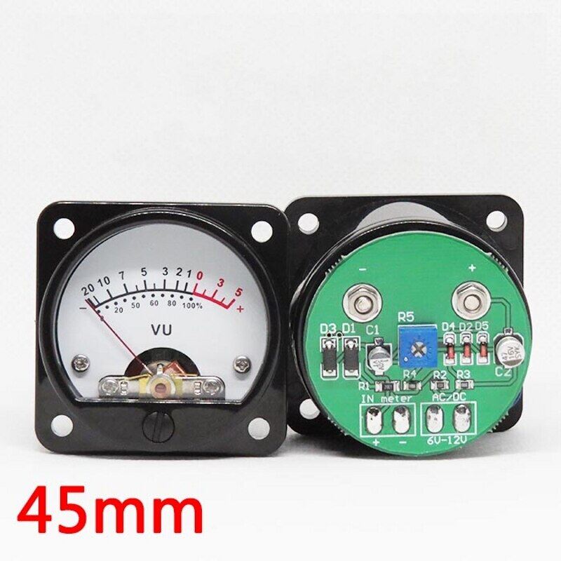 2 Chiếc Đồng Hồ VU Lớn 45Mm Bảng Mạch Khuếch Đại Âm Thanh Nổi Chỉ Báo Mức Có Thể Điều Chỉnh Với Trình Điều Khiển