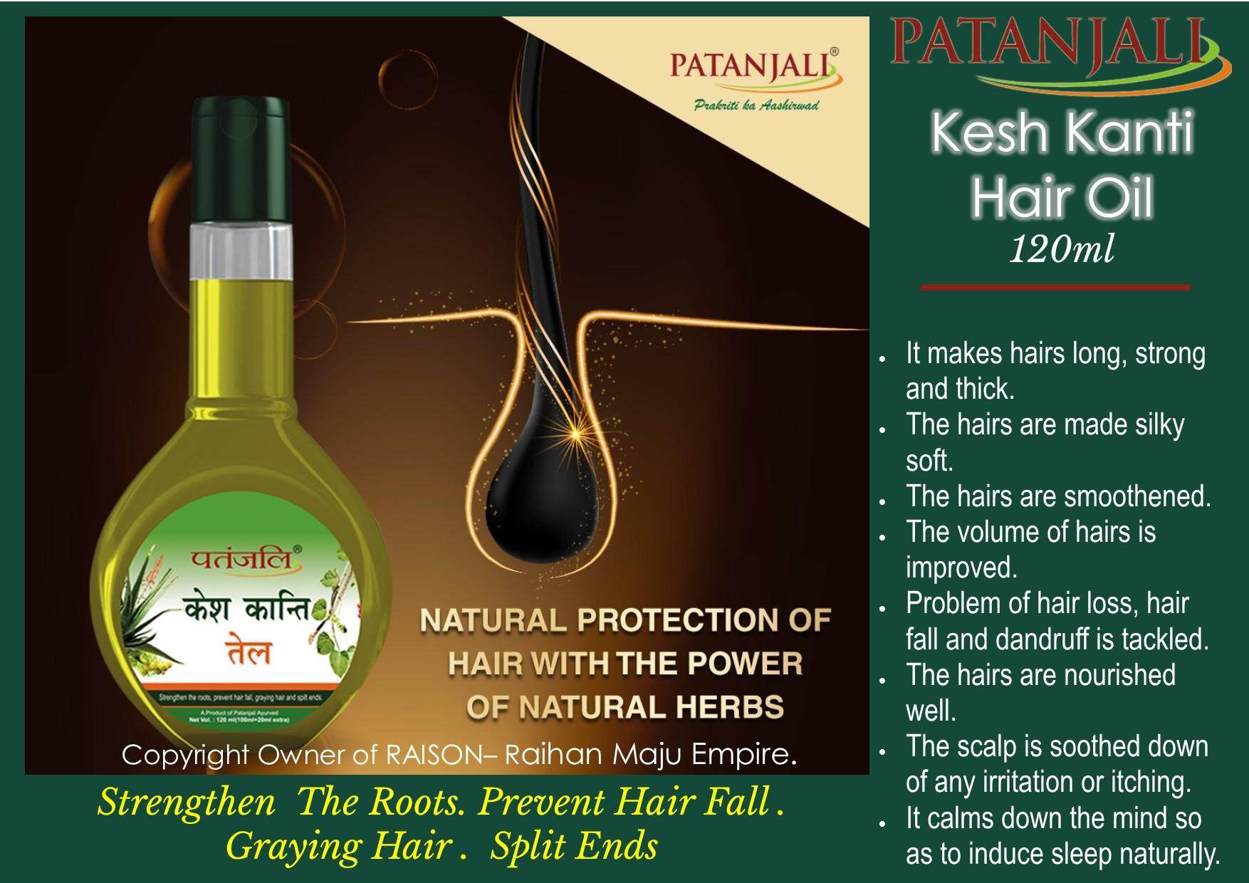 Patanjali Kesh Kanti Hair Oil 120ml Strengthen The Roots,Prevent Hair Fall,  Graying Hair,Split Ends | Lazada