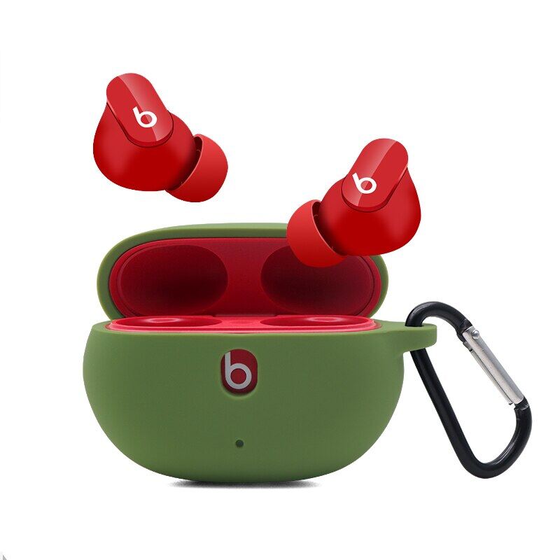 Silicone Case Cover for 2021 New Beats Studio Buds Anti-Lost Shockproof Protector Cover for Beats Studio Buds Case with Keychain