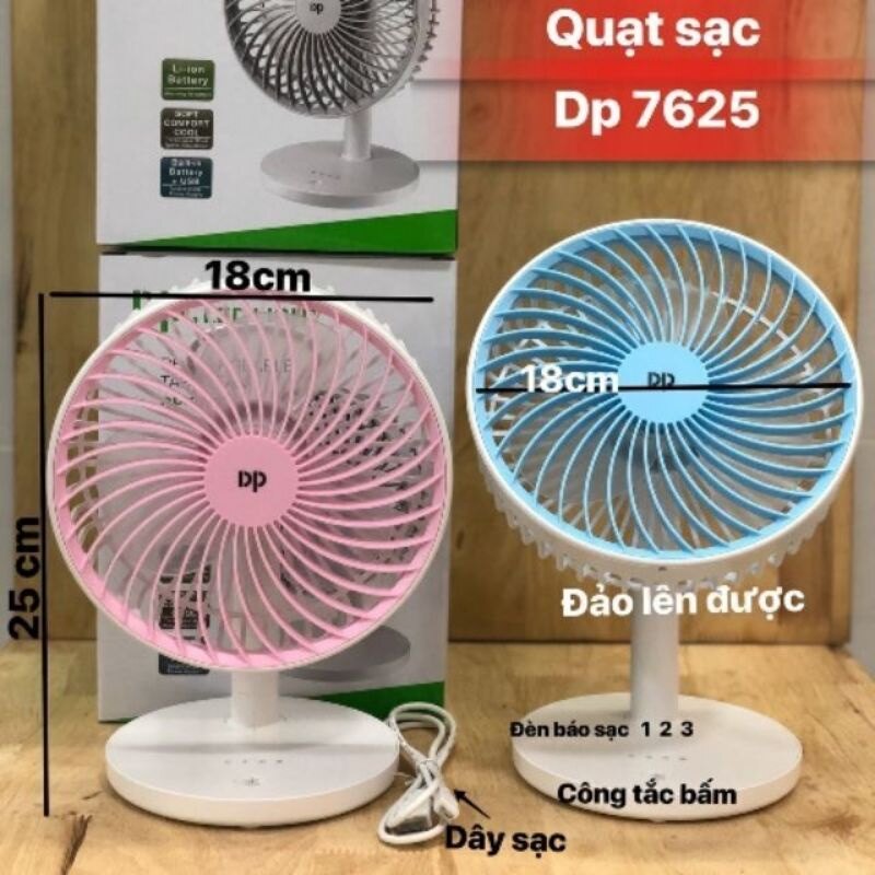 Quạt Sạc Tích Điện Để Bàn Dp-7625