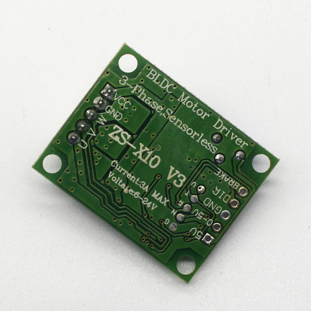 DC 6V-20V 3A 60W Three-phase Brushless Motor Speed Controller No Hall BLDC Driver Board Module with Cable 12V