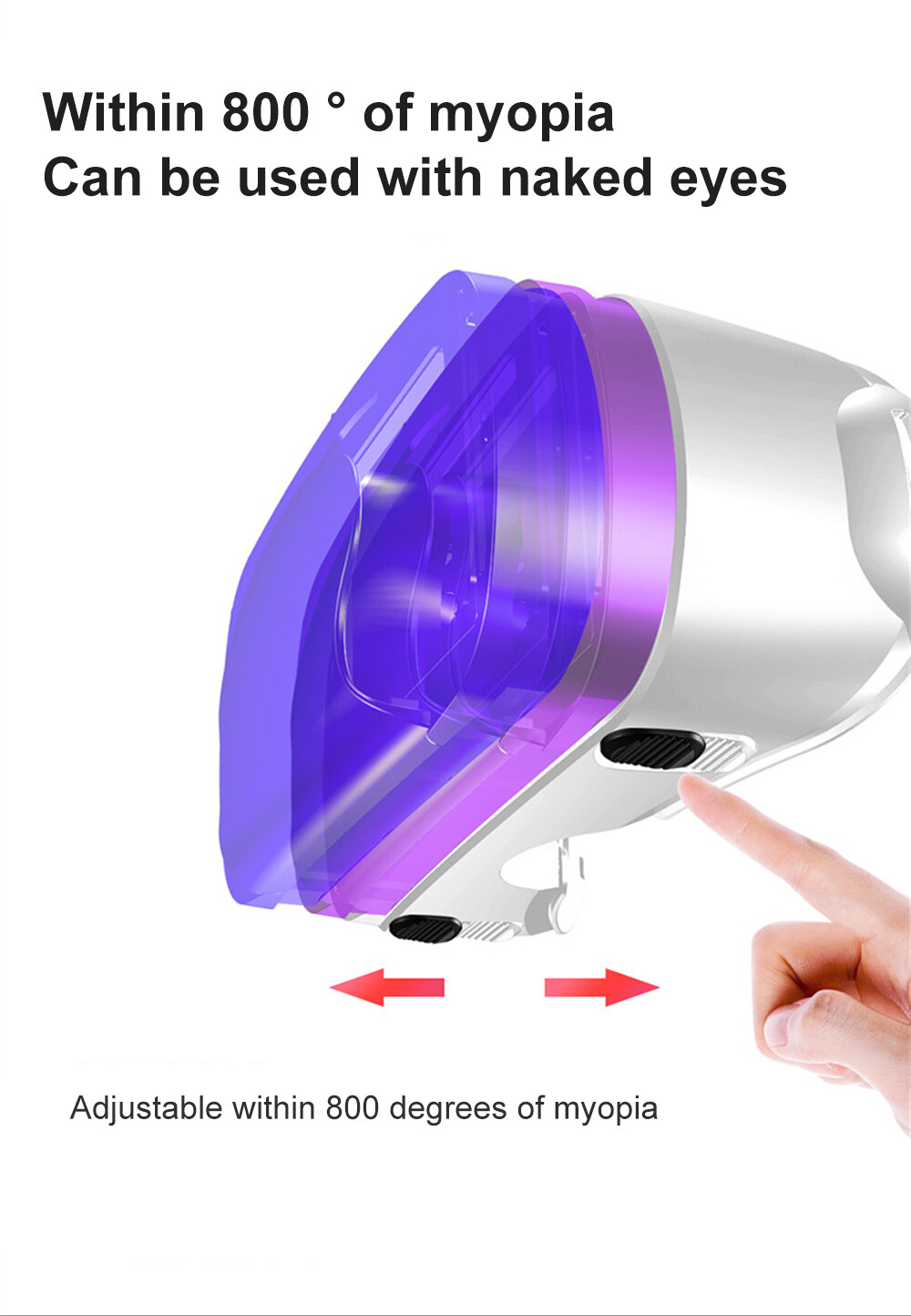 VRG Pro 3D Kính VR Thực Tế Ảo Toàn Màn Hình Trực Quan Góc Rộng Kính VR, Áp Dụng Cho Các Thiết Bị Điện Thoại Thông Minh 5-7 Inch, Độc Lập Tròng Kính Có Thể Điều Chỉnh, Núm Điều Chỉnh Khoảng Cách Học Sinh, Điều Chỉnh Khoảng Cách Đối Tượng, tùy Chọn Cho Ngườ