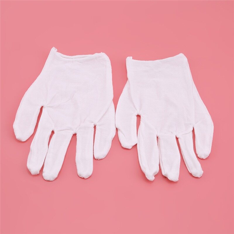 Feng Qi shop12 Đôi/Túi Găng Tay Cotton Đóng Hộp Riêng Biệt Dưỡng Ẩm Màu Trắng Eczema