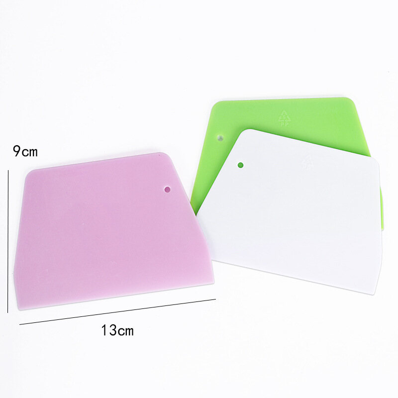 1PC hình thang nhựa scraper đồ cắt bột bánh kem scraper