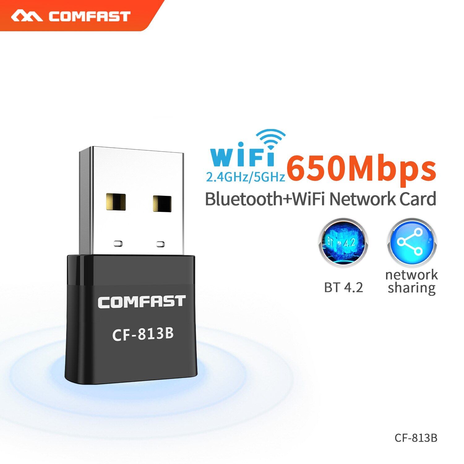 USB Bluetooth Wifi Adapter 5Ghz Dual Band 650Mbps AC Wireless Receiver