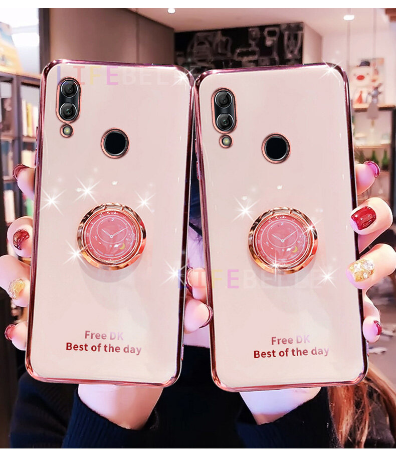 Ốp Lưng LIFEBELLE Cho Ốp Huawei Nova 3i + Giá Đỡ Nhẫn Đeo Ngón Tay, Ốp Điện Thoại Viền Mạ Siêu Mỏng Sáng Bóng Sang Trọng Ốp Lưng Silicon TPU Mềm Ốp Chống Sốc Cao Cấp Vỏ Bảo Vệ
