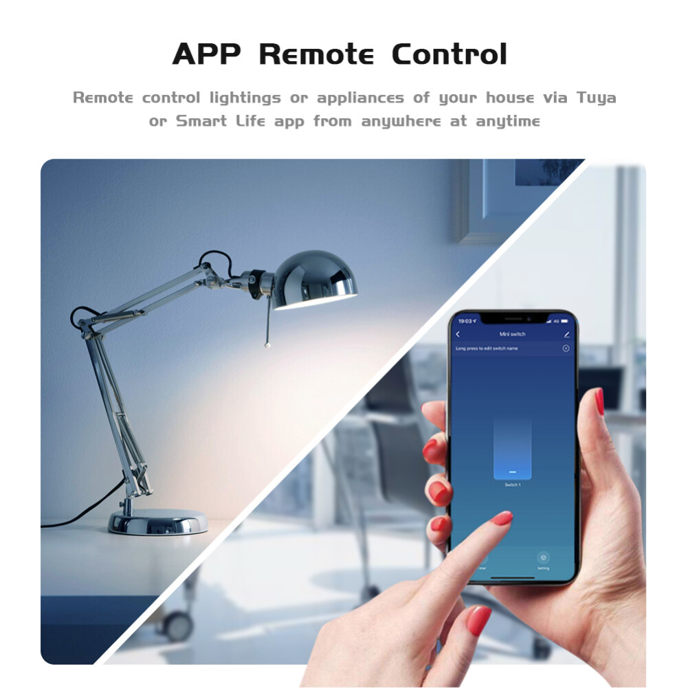 【EL style】16A MINI Wifi Smart Switch Supporte 2-way control Timer Wireless Switches Smart Home Automation Compatible with Tuya Alexa Goo-gle Home hot sale
