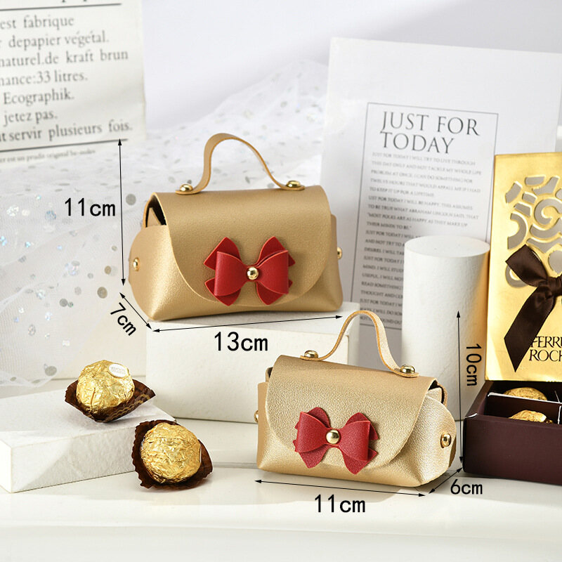 NALLCHEER Portable candy box Creative Candy Box Wedding Gift Leather Handbag