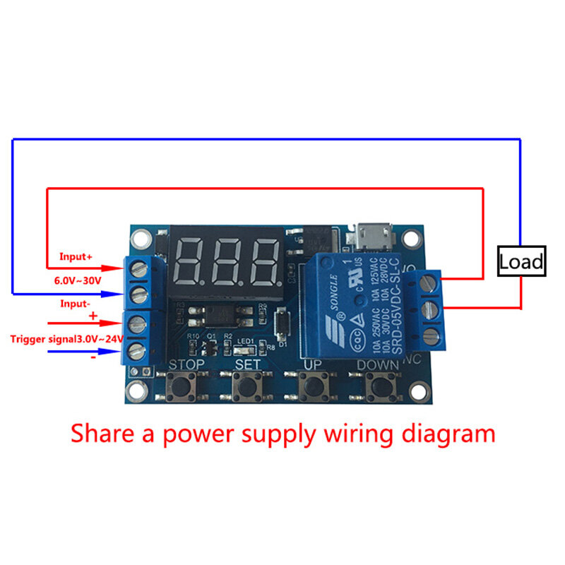 1PCS DC 6V-30V OFF/ON  timing switch period 1-channel 5V relay module Time delay relay module triggers 999 minutes Arduino relay board