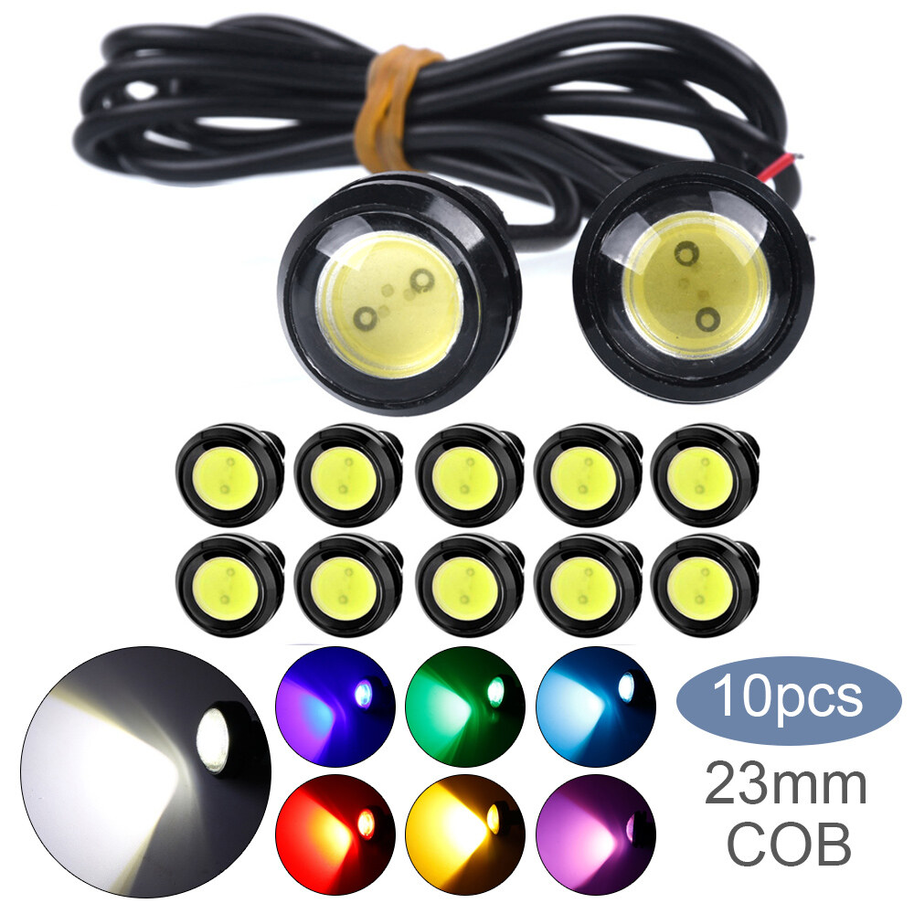 10 Chiếc Đèn Chạy Ban Ngày Led DRL Mắt Đại Bàng Xe Hơi Thông Dụng 23Mm, Đèn LED Lùi Xe Dự Phòng Đèn Ô Tô