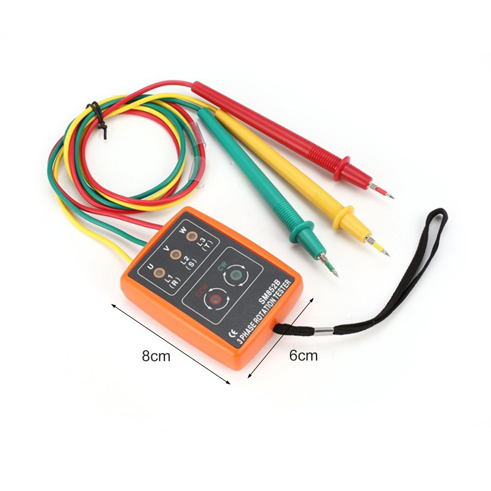 BDZL SM852B Digital Phase Detector Professional Intelligent Dual-use Accurate High Performance Check Phase Sequence Portable 3 Phase Rotation Tester Indicator LED Buzzer for Industry Phase Sequence Meter