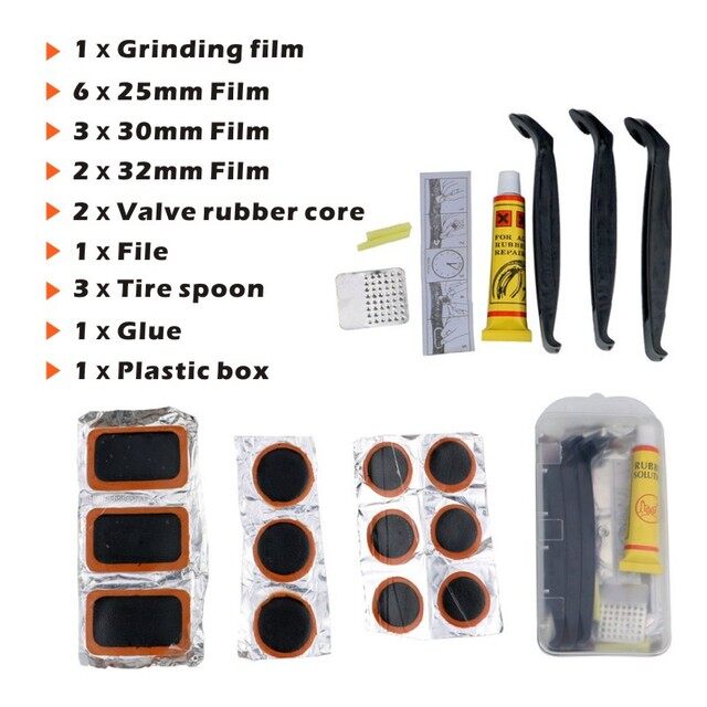 Bicycle Multifunction Repair Kit Tire Repair Kit Inflator Repair Wrench Set Mountain Bike Repair Tools MTB Tool Set with Bag