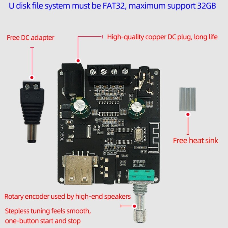 Home Passive Amplifier Speakers Bluetooth-compatible Board Module Amplifier 3.5mm AUX + Bluetooth-compatible 5.0 Amp