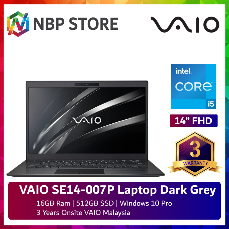 VAIO SE14-007P 14 FHD Laptop Dark Grey ( i5-1135G7, 16GB, 512GB SSD, Iris Xe, W10Pro ) Malaysia