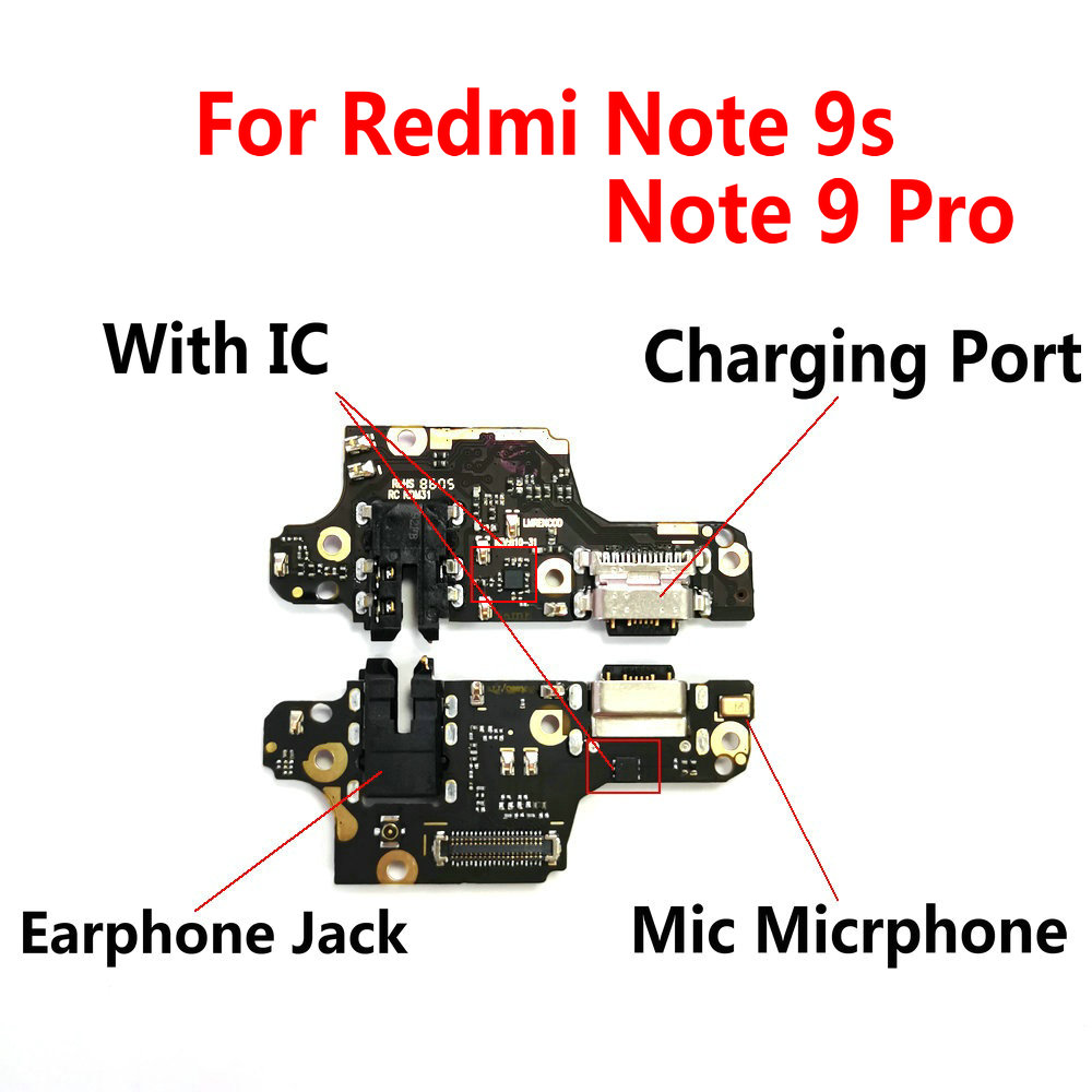 Bo Mạch Cổng Đế Sạc USB Cho Xiaomi Redmi Note 9S/Note 9 Pro Với Đầu Nối IC Cáp Dẻo Bo Mạch Chủ Chính