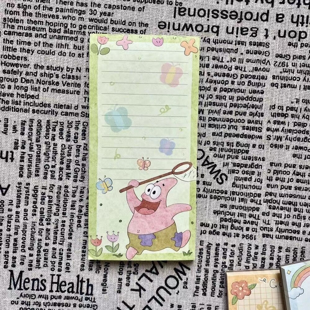 Sticky Notes SpongeBob 4pcs Pads Self-Stick Notes15.5 x 7.5cm, 50Sheets/Pad