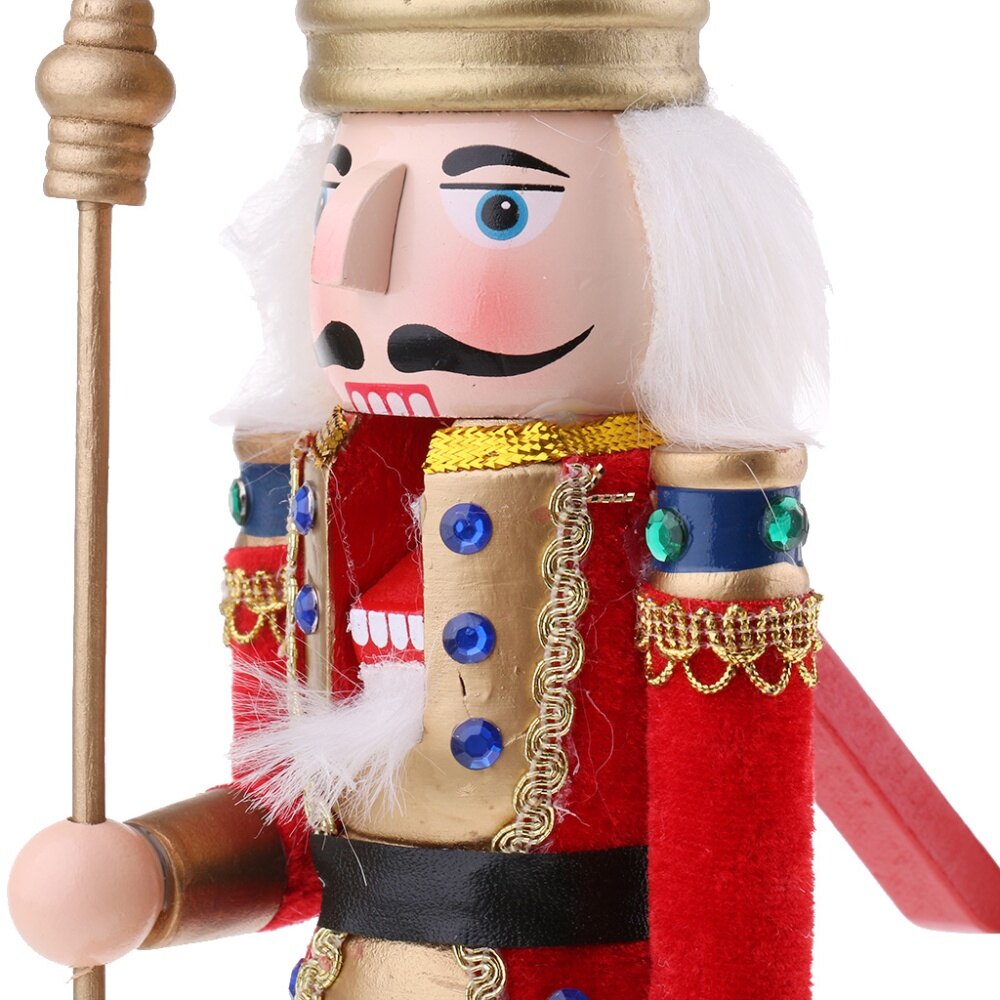 Baoblaze Multi Classic Wood Nutcracker Soldier Figures Drummer/King Music Box Home Decor