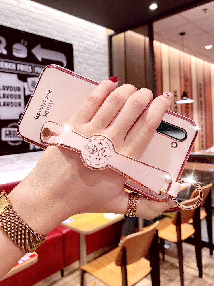 Ốp Lưng LIFEBELLE Ốp Cho Samsung Galaxy Note 10 / Note 10 + Plus / Note 10 Lite Có Dây Đeo & Giá Đỡ Dây Đeo Cổ Tay, Ốp Điện Thoại Nữ Mạ Bóng Siêu Mỏng Ốp Chống Sốc Silicon TPU Mềm Vỏ Bảo Vệ