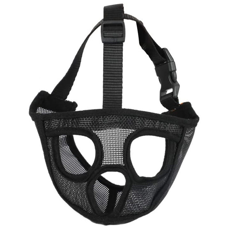 Short Snout Dog Muzzles- Adjustable Breathable Mesh Bulldog Muzzle for Biting Chewing Barking Training Dog Mask