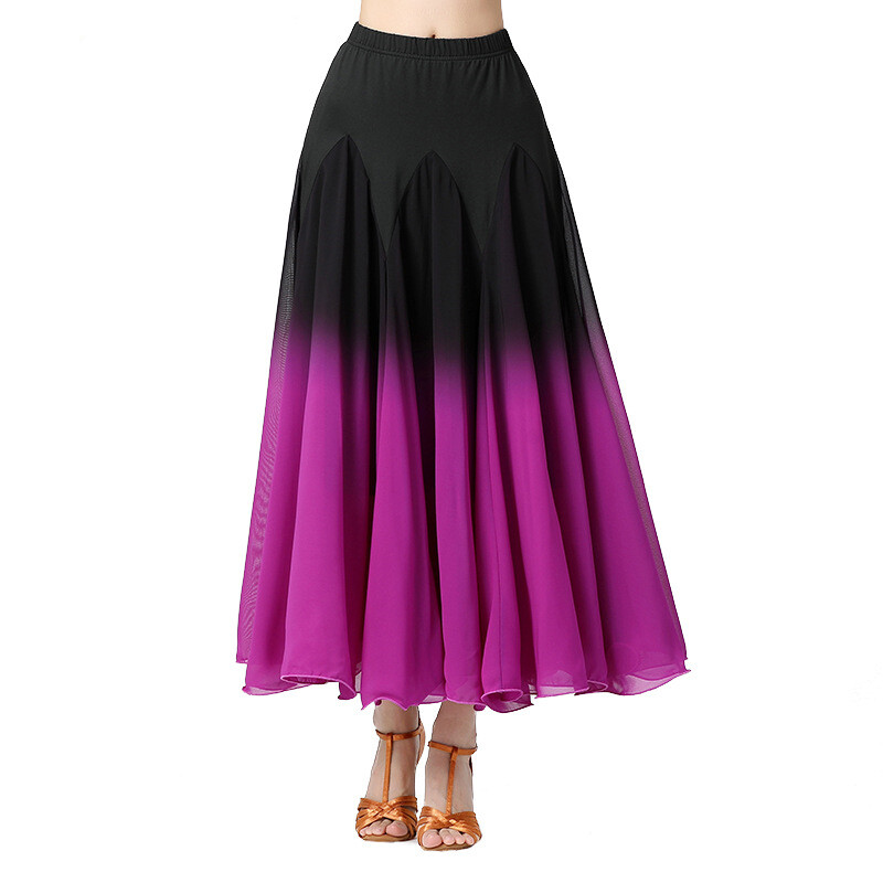 Ballroom dance big swing skirt practice suit dance performance suit skirt gradient color dance skirt modern dance skirt dance long skirt