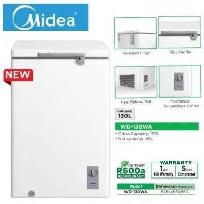 (Ready Stock+Fast & Safe Shiping)MIDEA Chest Freezer WD-130WA/WD130WA/WD-186WA/WD186WA/WD-260WA/WD260WA (130L/186L/198L)