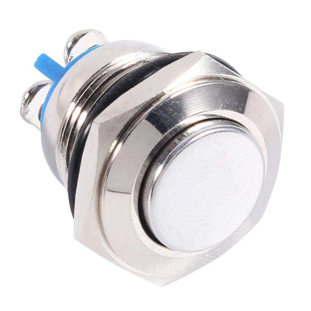12V 16 Mm Xe Ô Tô Chống Nước Nhất Thời Kim Loại Nút Ấn On Off Sừng Công Tắc Bạc