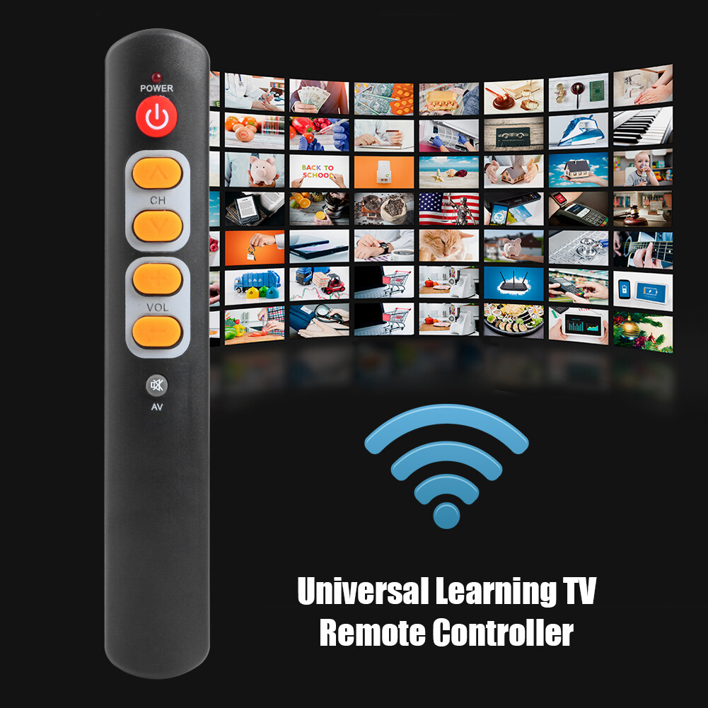 Universal 6 Key Learning Remote Control Big Yellow Button Copy IR Remote
