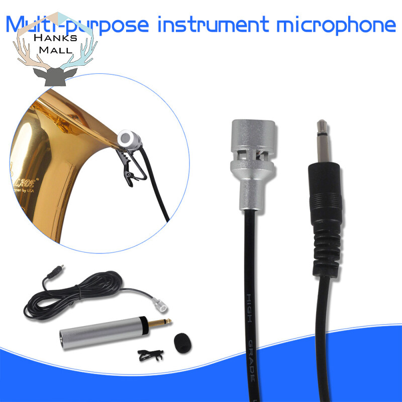 HK Mini Di Động Có Dây Tụ Điện Electret Ve Áo Lavaler Clip-On Nhạc Cụ Mic Micrô Cho Guitar Kèn Trumpet Violin