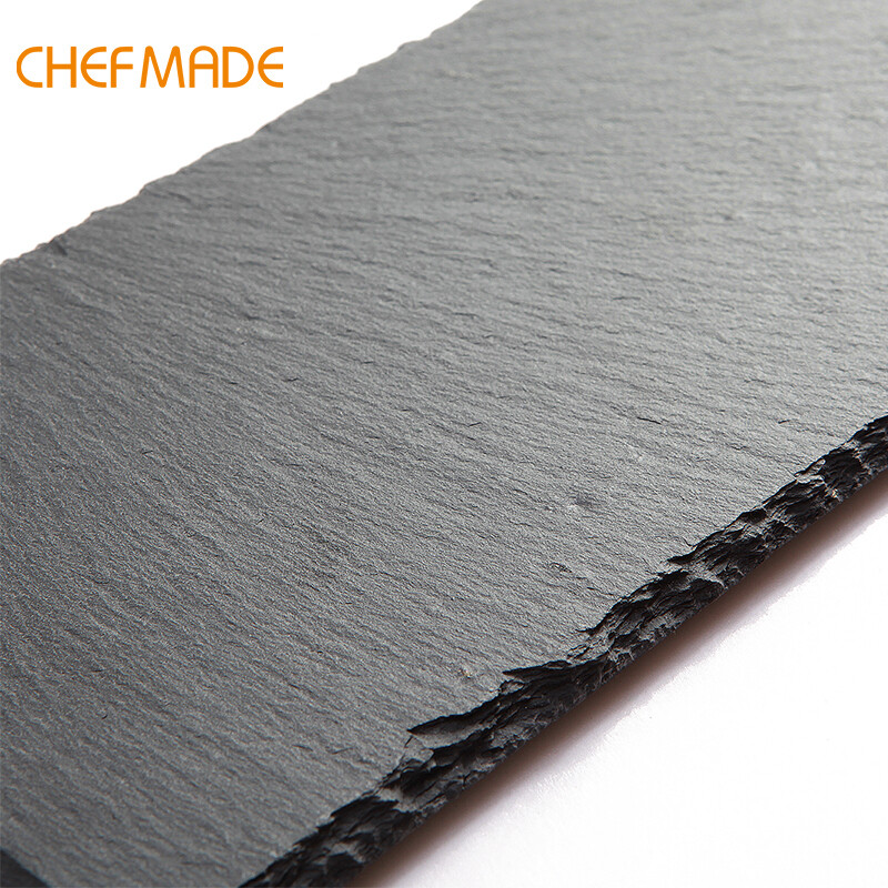 CHEFMADE Rectangular Basalt Plate Natural Black Slate stone Dishes Solid Cheese Sushi Steak Barbecue WK9361