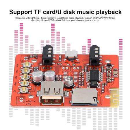 Qianmei บลูทูธเครื่องรับสัญญาณเสียงบอร์ดแอมป์ขยายเสียงลำโพงรถยนต์โมดูลสเตอริโอ