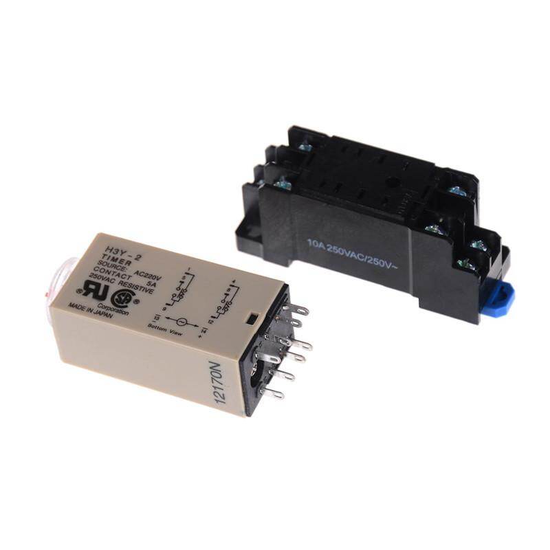 【gangke】220V H3Y-2 Power On Time Relay Delay Timer 0-30s/60s DPDT & Base Socket