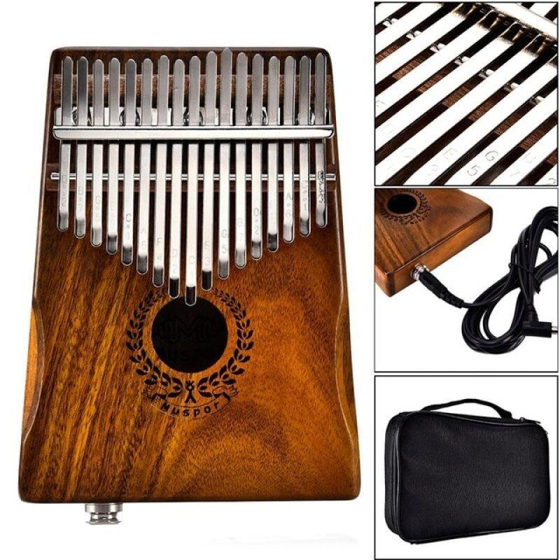 Muspor 17 Phím EQ Kalimba Acacia Ngón Tay Cái Đàn Piano Liên Kết Loa Điện Bán Có Túi Đựng Cáp 17 Phím Calimba Đàn Piano Mini kamfer