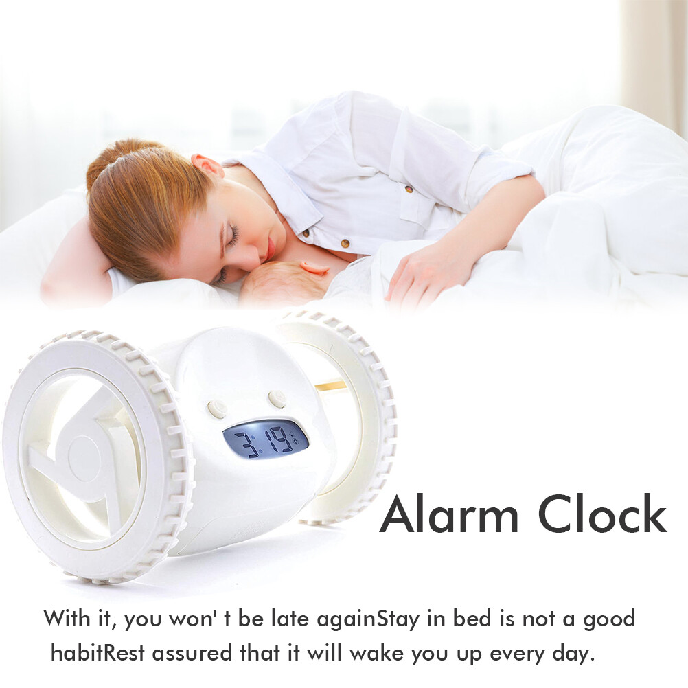 Wheels Alarm Clock Fun Clocky Alarm Clock Black for Heavy Sleeper