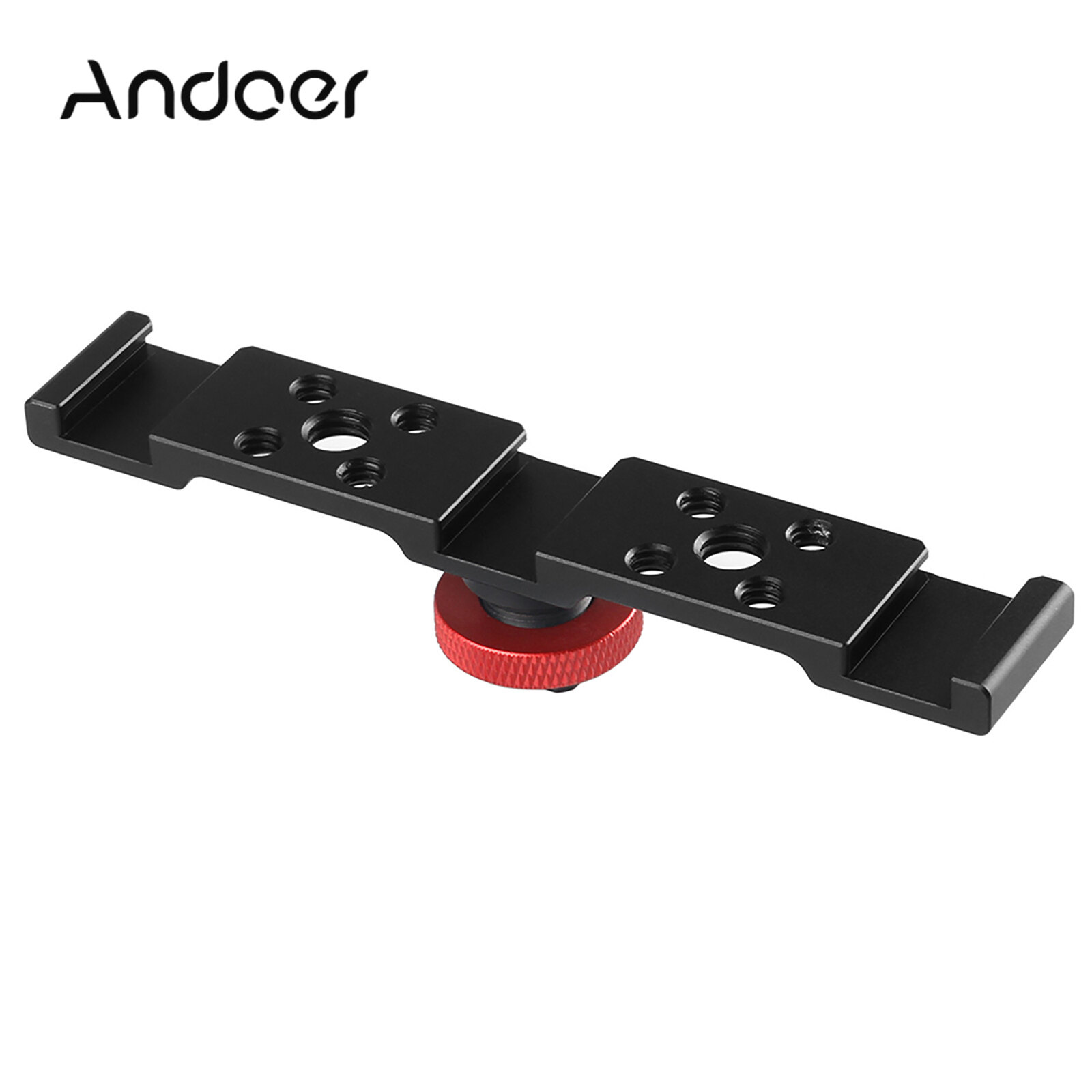Aluminum Triple Cold Shoe Mount Plate Bracket for Camera Microphone L-ED Light Mounting