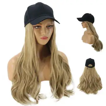 Women Wig Khaia Long Curls Cap Long Hair Baseball Cap Ball Caps