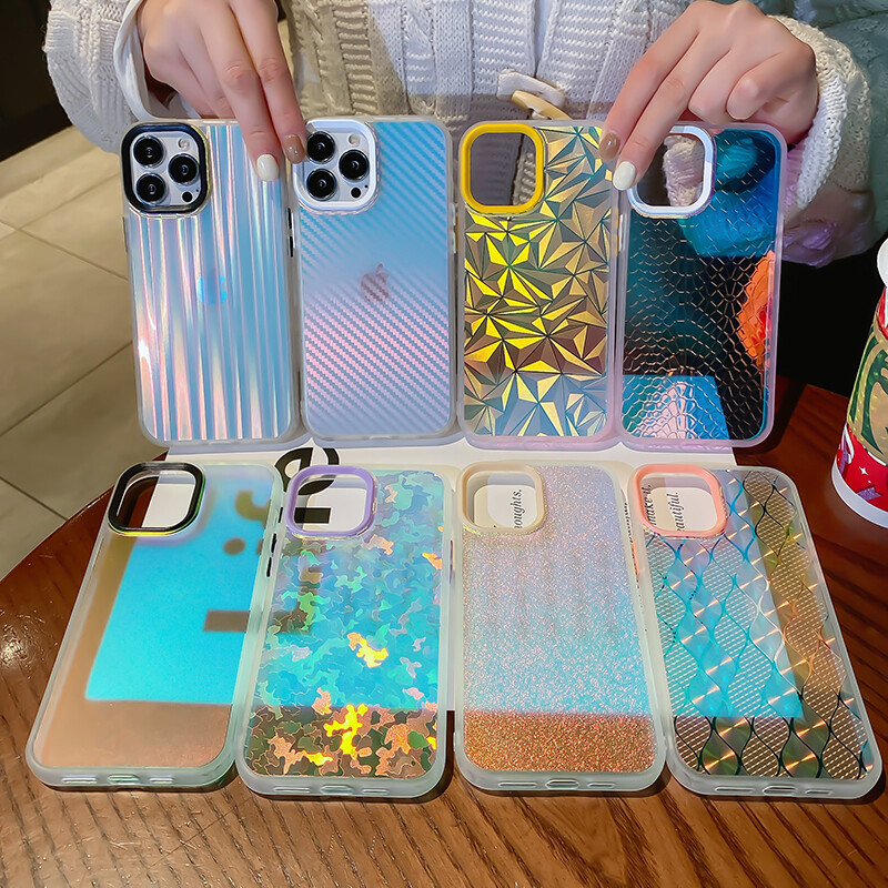 KISSCASE For iPhone 14 Pro Max Color Matching Gradient Laser TPU shell Phone Case For iphone 14 Plus 13 12 11 Pro Max XR XS Max X