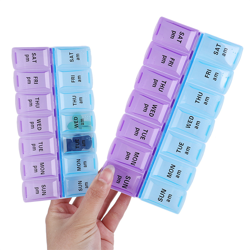 14 Lưới 7 Ngày Hàng Tuần Thuốc Trường Hợp viên thuốc Dispenser Lưu Trữ Container hộp kẹo cơ động bền Lưu Trữ Máy Tính Bảng Chủ