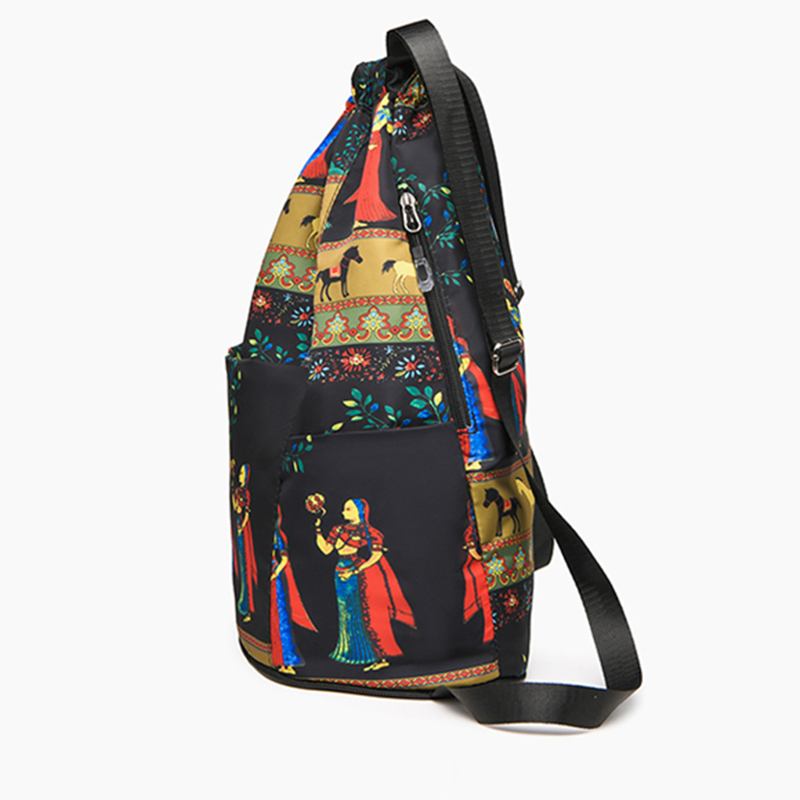 【QNAIT】Drawstring Foldable Large Capacity Dry Wet Separation Travel Sports Backpack Exotic Drawstring Gym Bag Backpack Bag