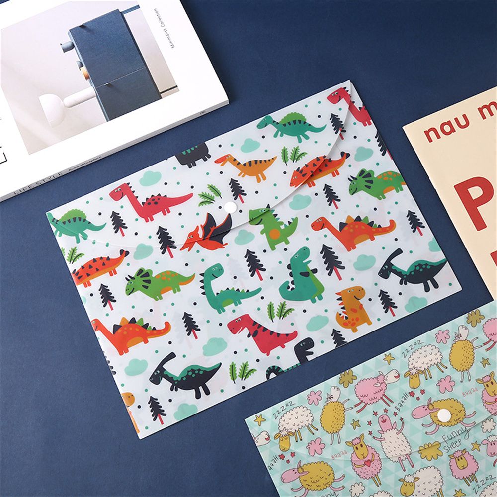 MMLUCK School Supplies Office for Student File Bag A4 File Folder Cartoon File Folder Document Bag Paper Organizer Bill Envelope
