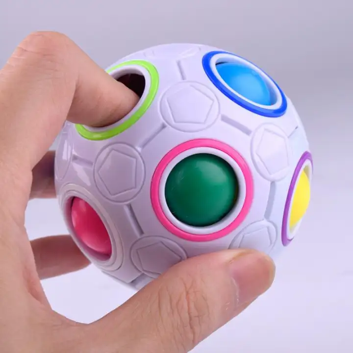 cuberspeed rainbow ball magic cube fidget toy puzzle magic rainbow ball puzzle fun fidget
