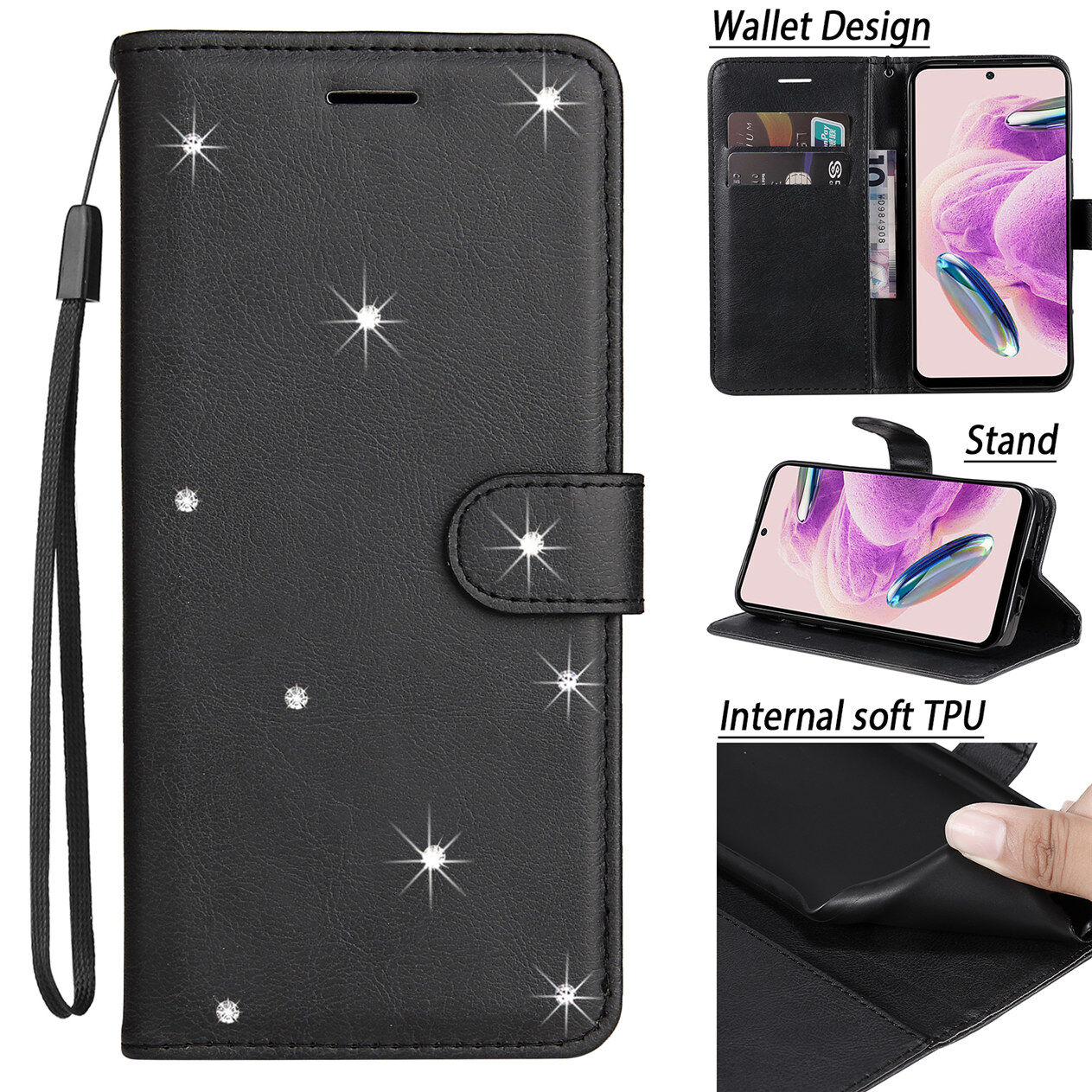 FAYANGRIES Phone case For Samsung Galaxy M51 ,Flip PU Leather Solid color Casing Bling classical Stand Wallet Cover